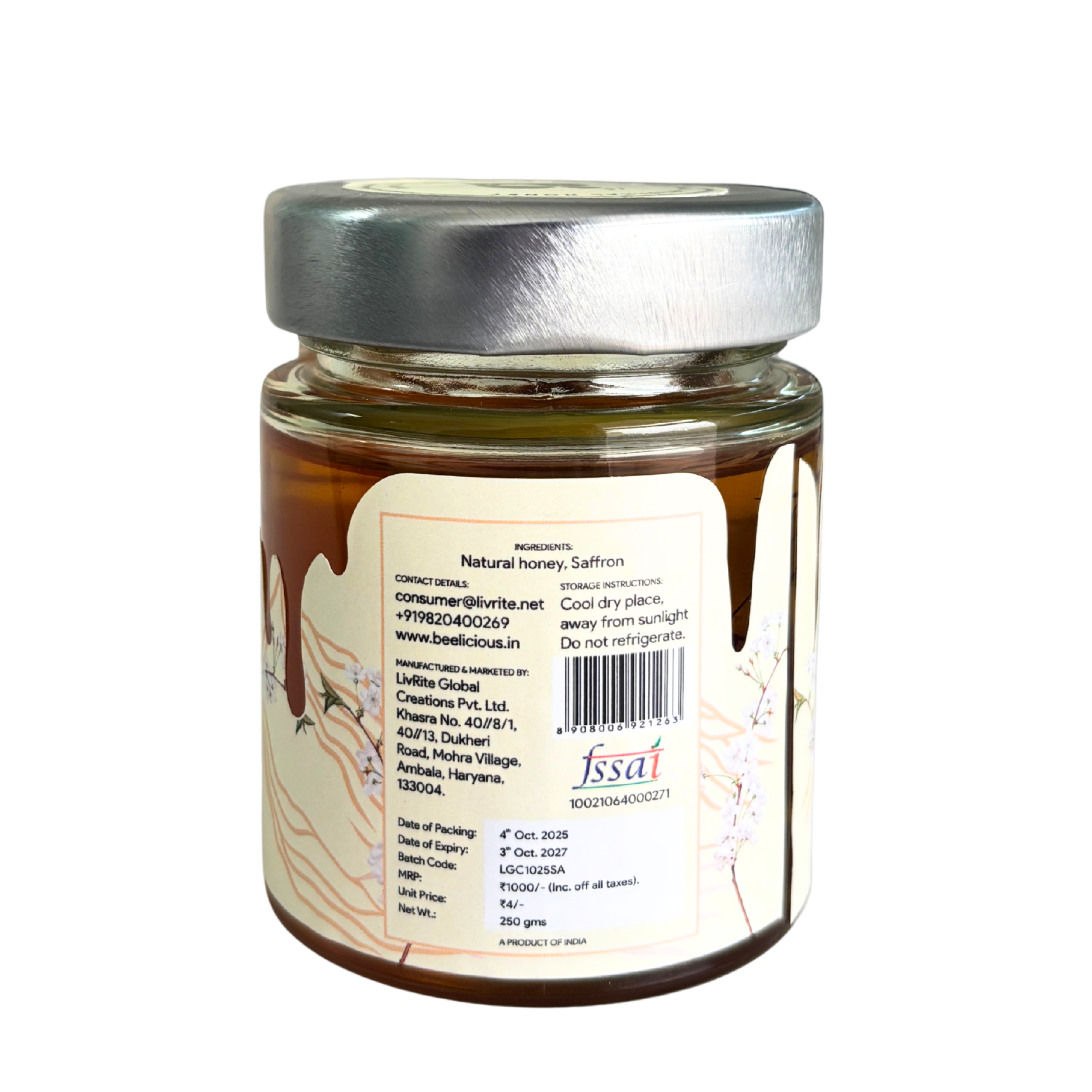 Beelicious Kashmiri honey with Saffron